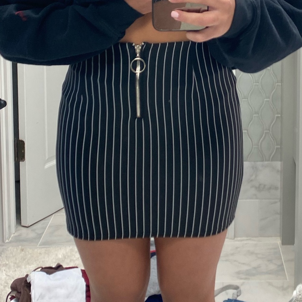 black striped skirt